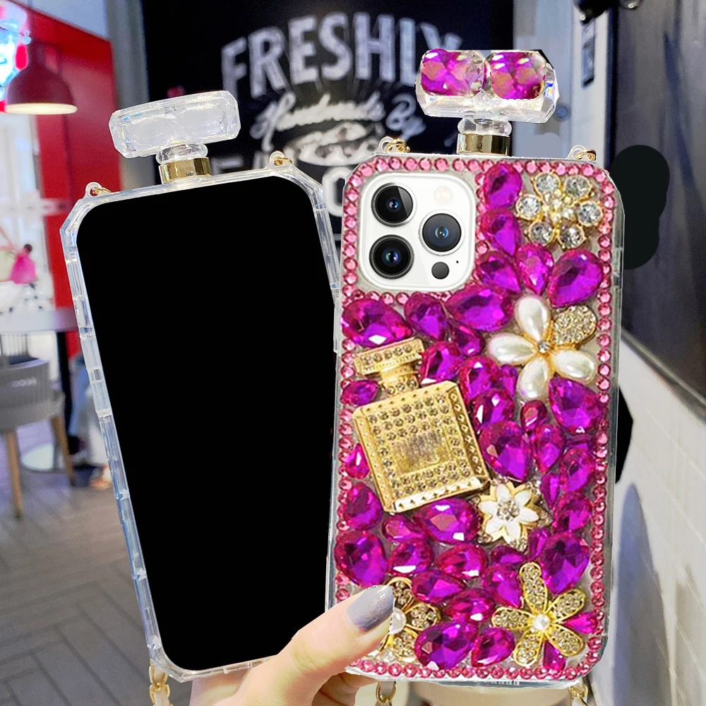 for Galaxy S22 S24 S23 S21 Ultra Note Bling Case, 3D Bling Shiny Rhinestone Diamond Crystal Pearl Handmade Pumpkin Car Flowers