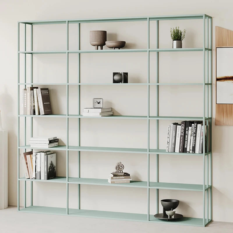 

Shelves for books, home rooms, study, multi-layer wrought iron display shelves, office simple bookshelves, floor-to-ceiling gree