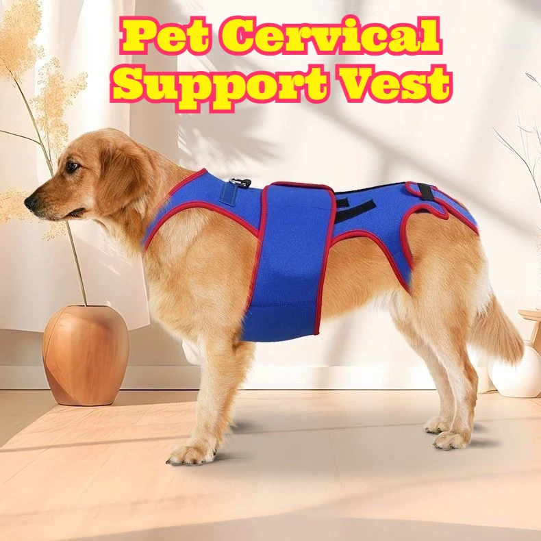 

Dog Neck Support Vest Reflective Strip Outdoor Assist Harness Hook Loop Backpack Pet Cervical Protection Walking Aid Adjustable
