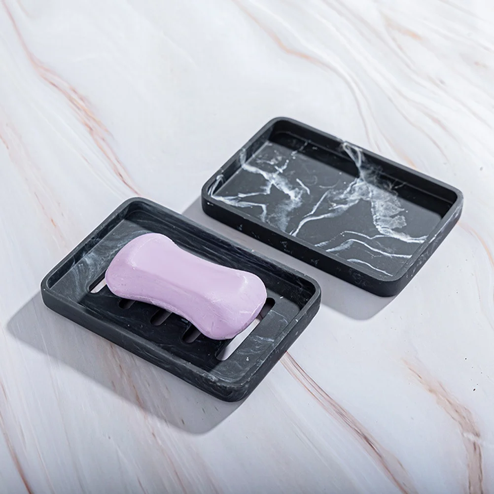 

Resin Soap Dish Self Draining Holder Bathroom Decorative Storage Tray Simple Design Dry Clean Cartoon Soap Dish