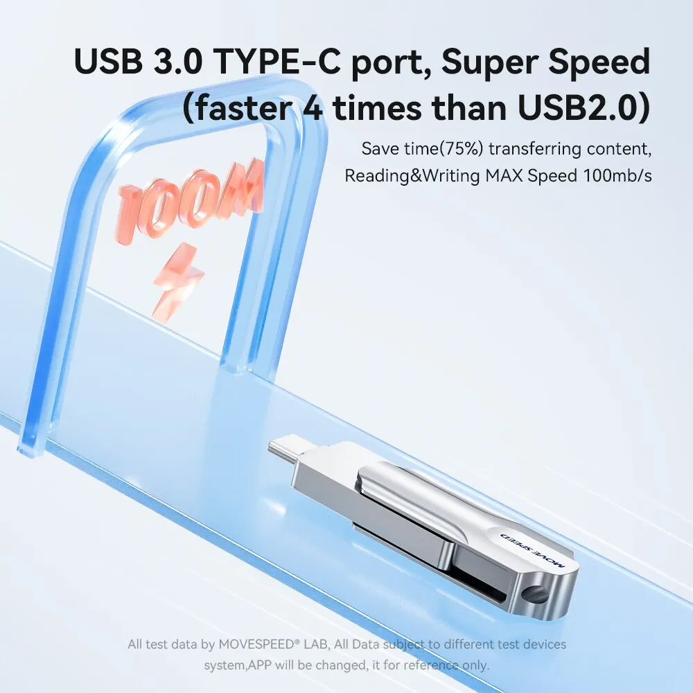 USB-флеш-накопитель MOVESPEED 2 в 1 с поддержкой OTG, 64 ГБ, 128 ГБ, 256 ГБ, 512 ГБ, USB 3,0, 120 Мб/с, флеш-накопитель для Macbook, телефонов, ноутбуков, ПК