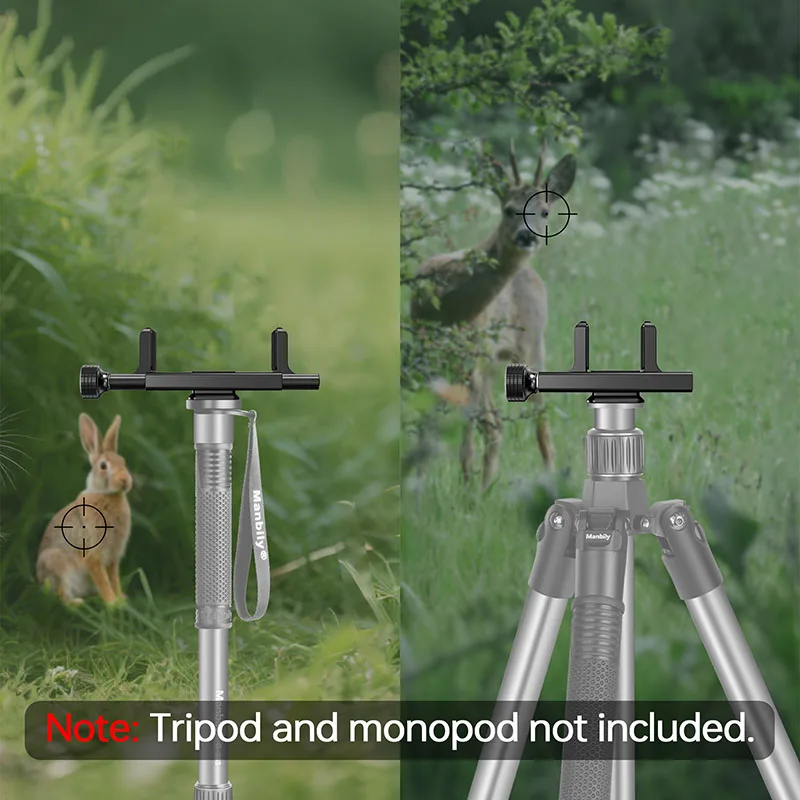 Manbily U-9 25mm Aluminum Alloy Portable Saddle Mount Clamp with Arca Swiss QR Plate Adapter for Tripods Outdoor