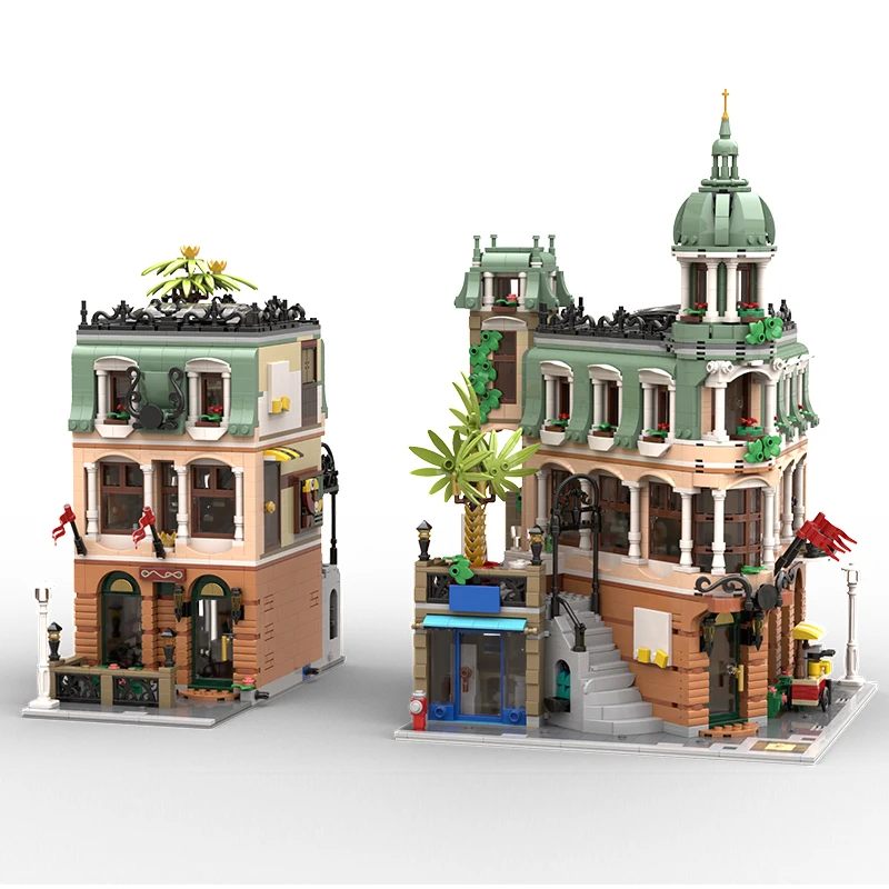 2022ใหม่ MOC Grand Boutique Hotel Modular อาคาร6251PCS บล็อกอิฐของเล่นเกมปริศนาสำหรับเด็ก Kado Ulang Tahun