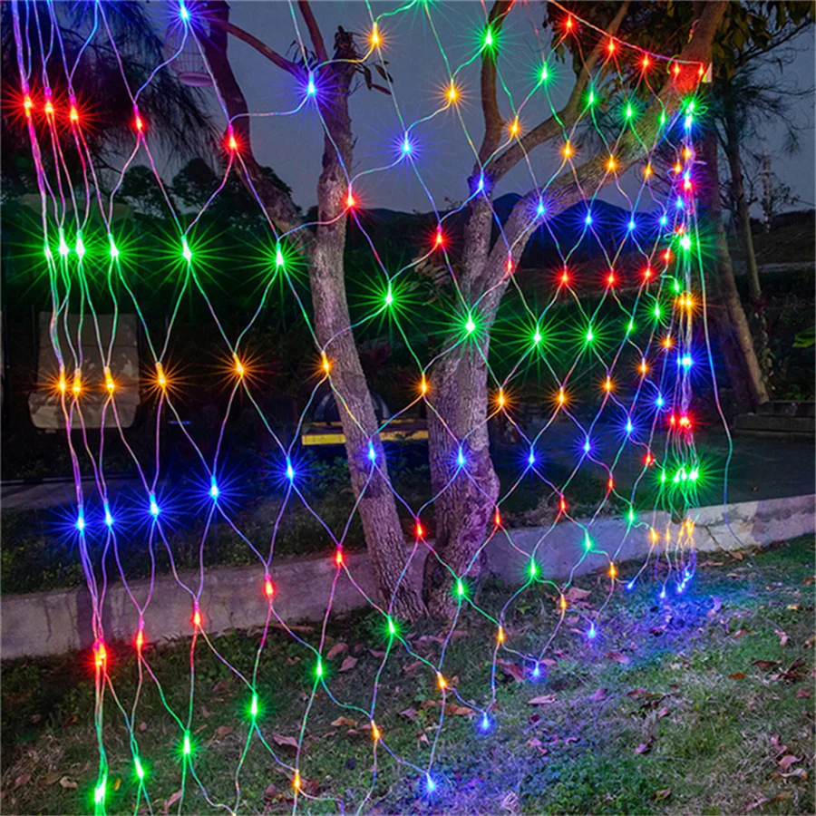 Guirxiété lumineuse LED en maille dégradée pour Noël, rideau, extérieur, fête, mariage, nouvel an, décoration de jardin, 3x2m, 220V, prise UE