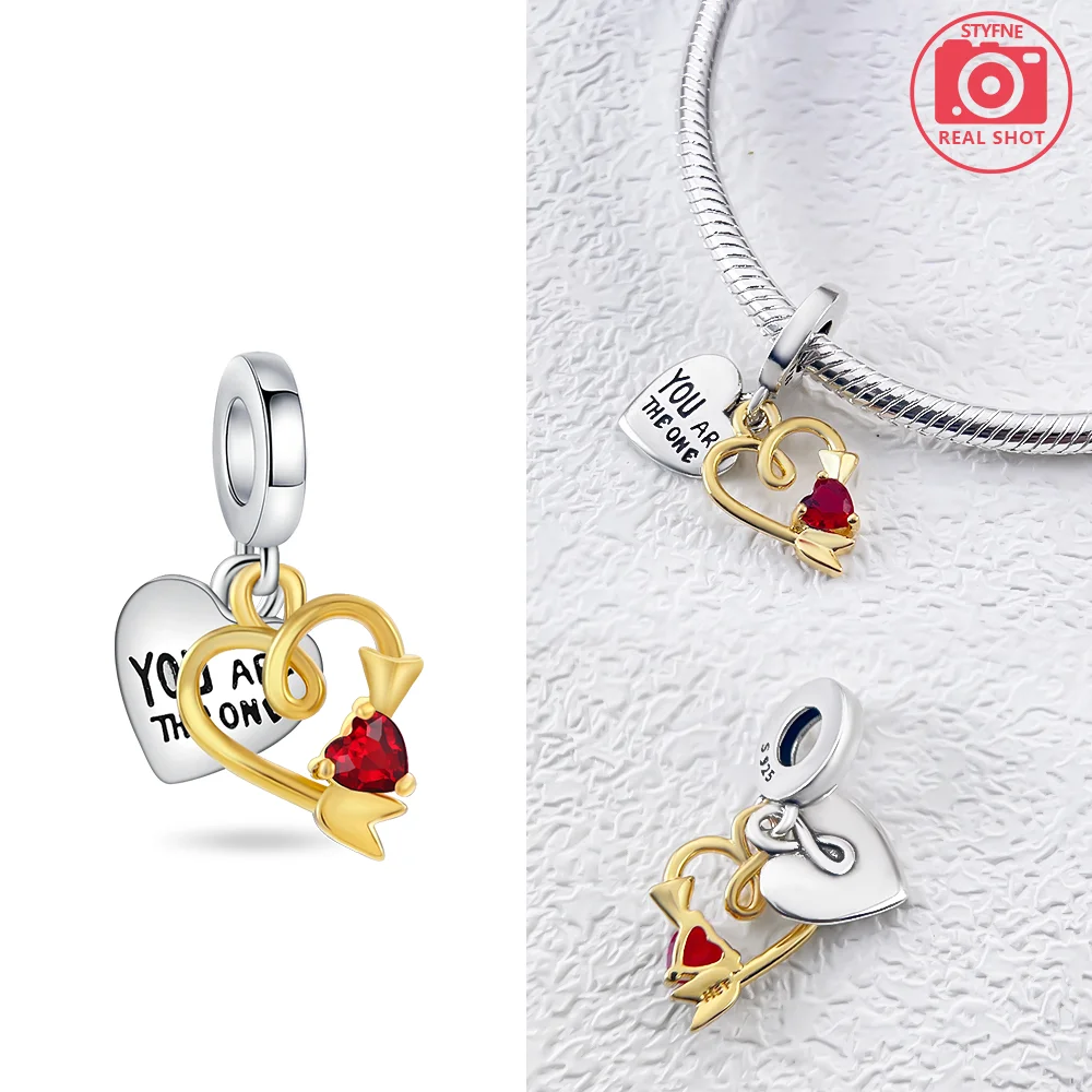 Rose Gold Heart Wing Infinity Forever Silver Plated Bead Original Charm Fit Bracelets Bag Keychain Charms DIY Women Jewelry Gift