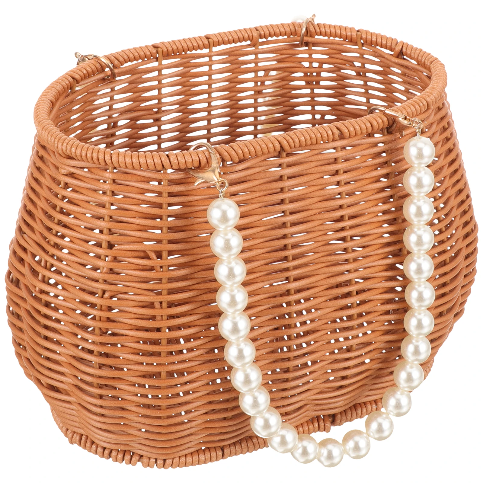 

Rattan Storage Basket Flower Arrangement Decorative Woven Baskets Home Wedding Gifts Plastic Material Simple Design