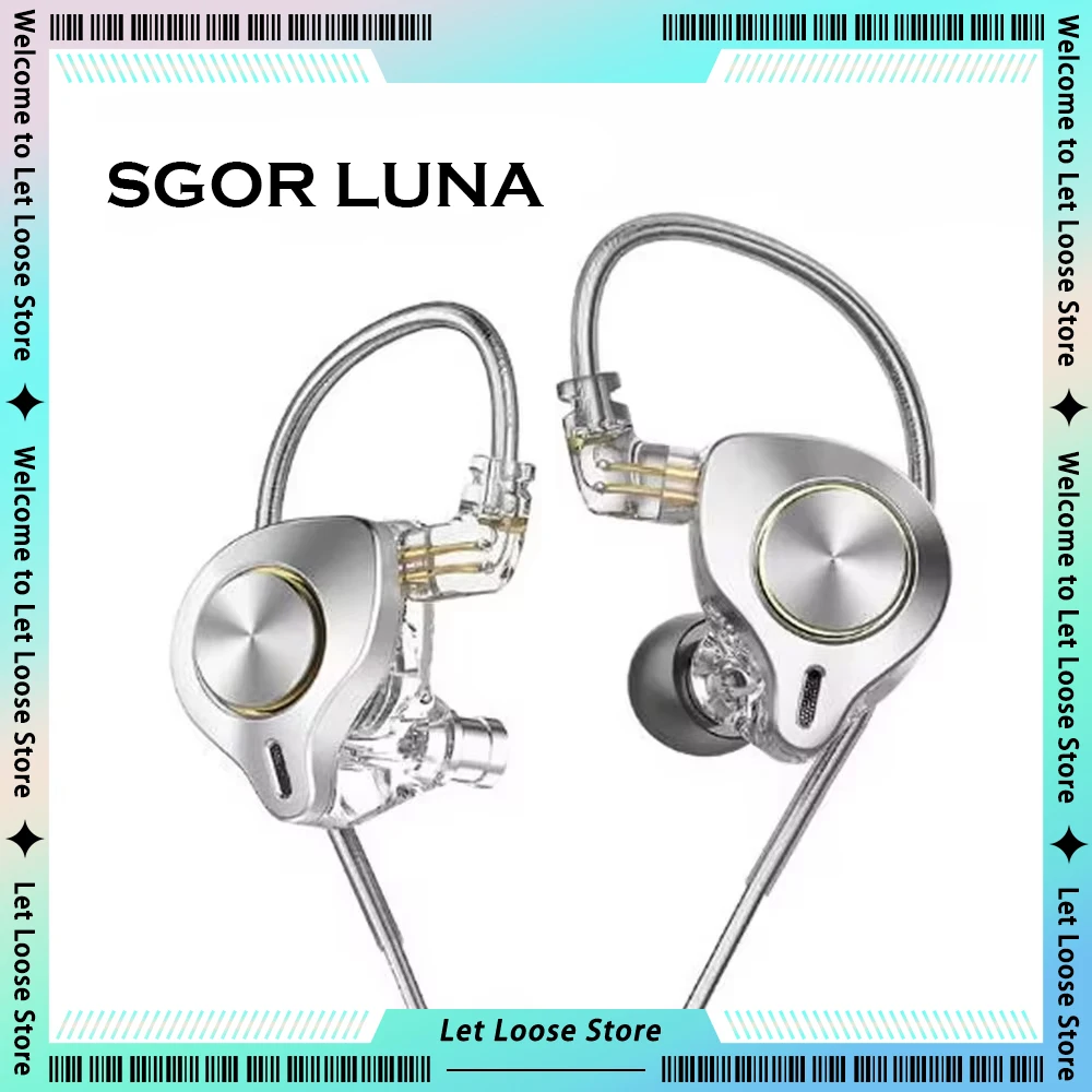 SGOR LUNA Plane Diaphragm in-ear HiFi Earphone Monitor The Stage Ear Return Exchangeable Line Headset High Definition Microphone