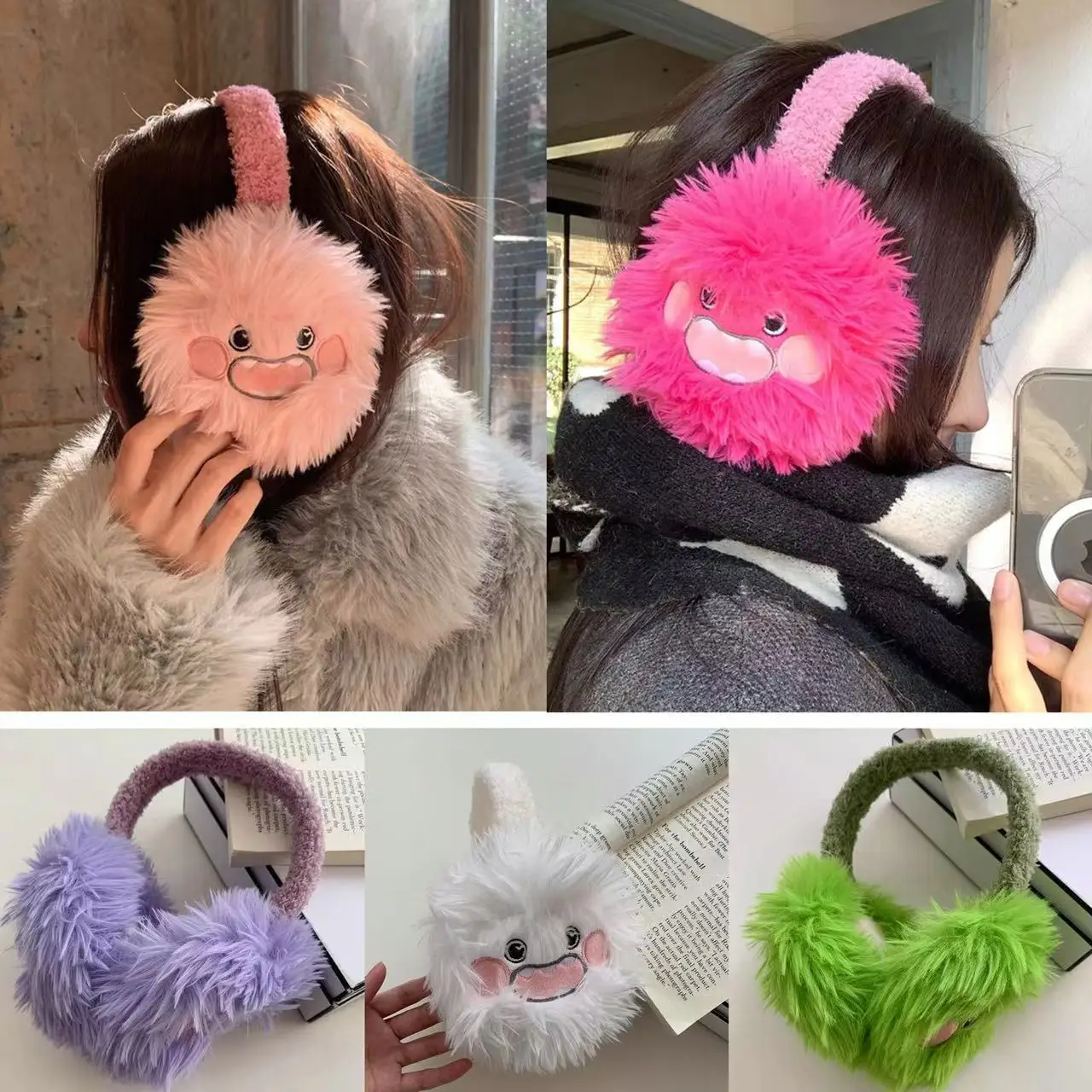 

Cute Monsters Series Earmuffs Winter Warm Windproof Practical Ear Protect Muffs Woman Fashion Popular Funny Clothes Accessories