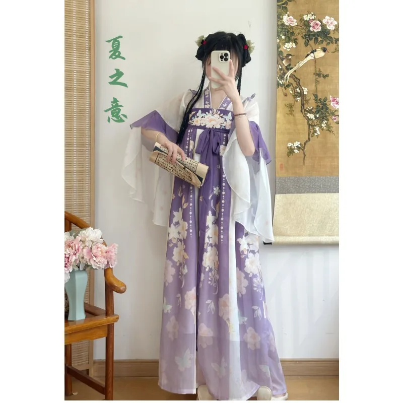 المرأة الصينية التقليدية القديمة أنيقة فستان هانفو الجنية التطريز مرحلة الرقص الشعبي زي الرجعية سونغ سلالة مجموعات #6