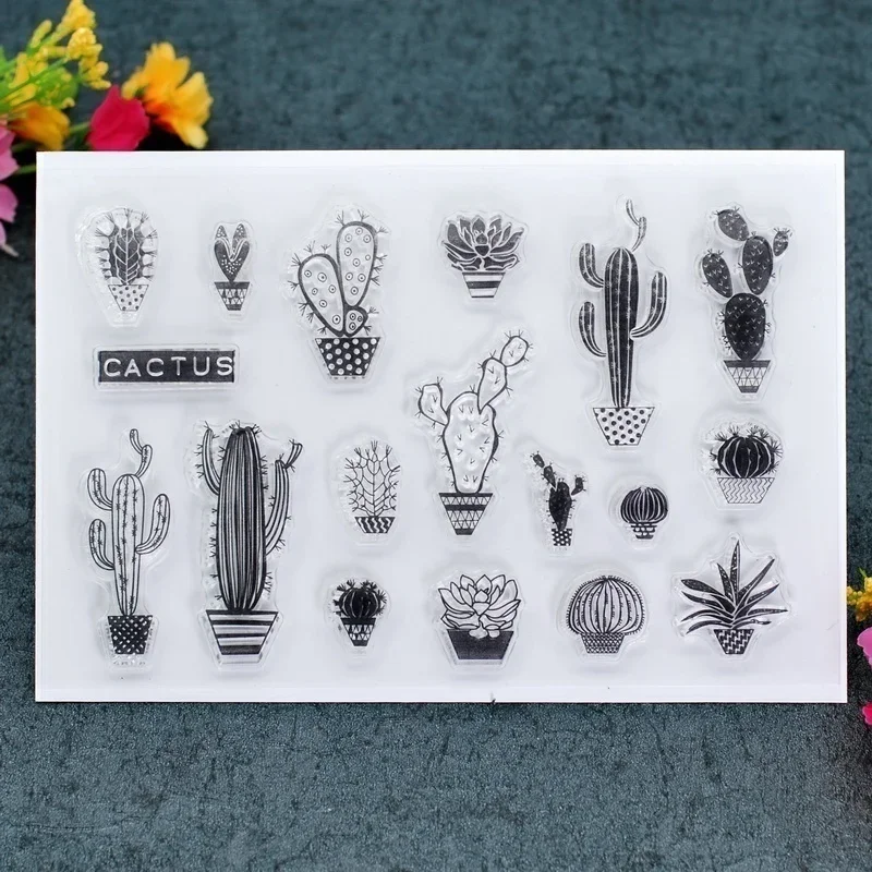 Cactus Transparent Clear Silicone Stamps for DIY Scrapbooking Card Making Kids Fun Decoration