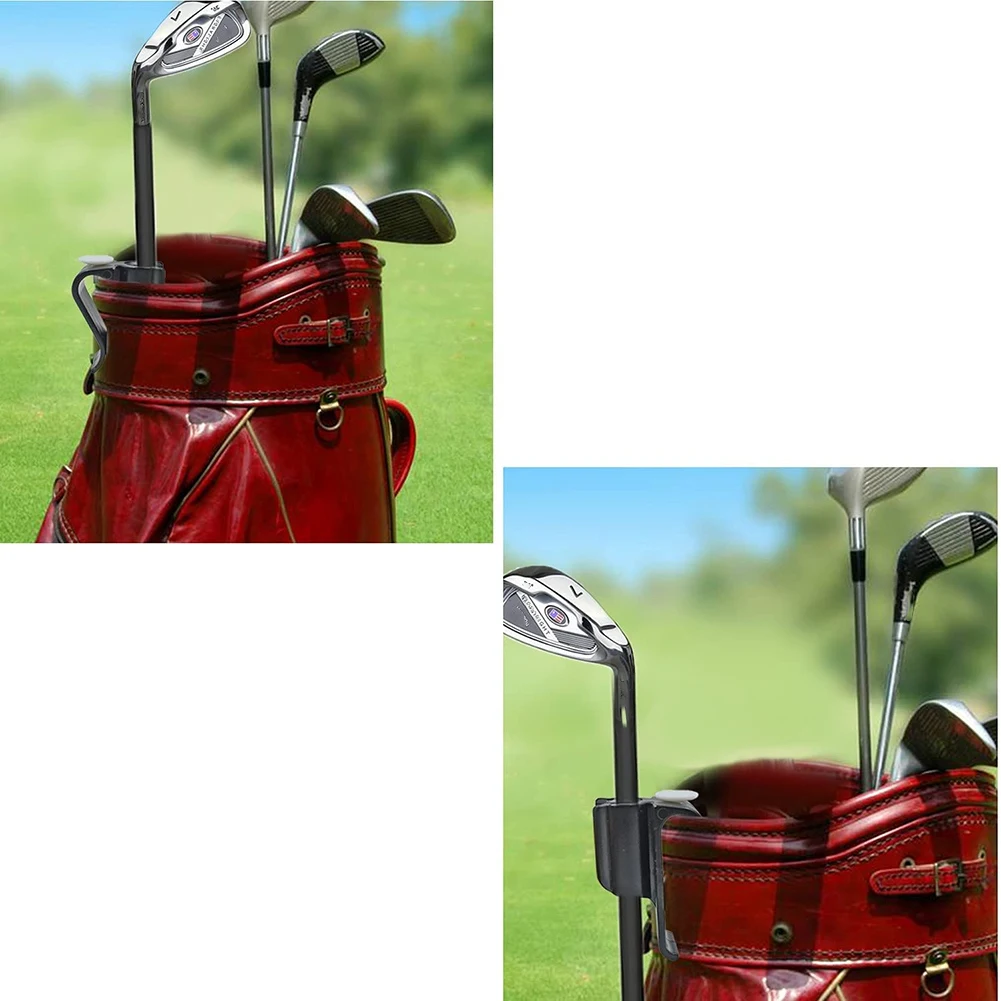 คลิปหนีบถุงกอล์ฟ10แพ็คตัวหนีบไม้พัตเตอร์ทนทานคลิปพลาสติกสีดำอุปกรณ์กอล์ฟ