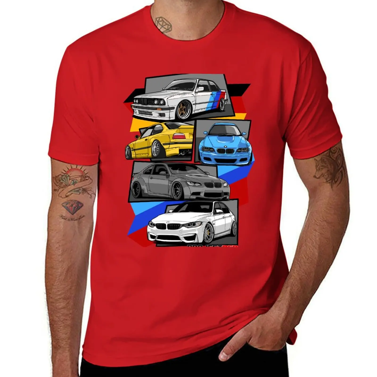 

Bavarian Power - | E30 | E36 | E46 E92 F80 M3 2025 Summer Fashion Short Sleeved Black Animal Pattern Printed Men's T-shirt