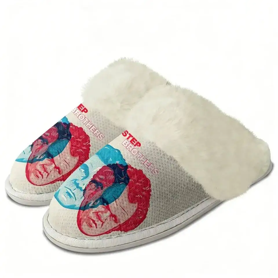 Step Brothers Indoor Customizable Lightweight Warm Cotton Slippers With Plush Edge For Men And Women Home Bedroom Casual Use
