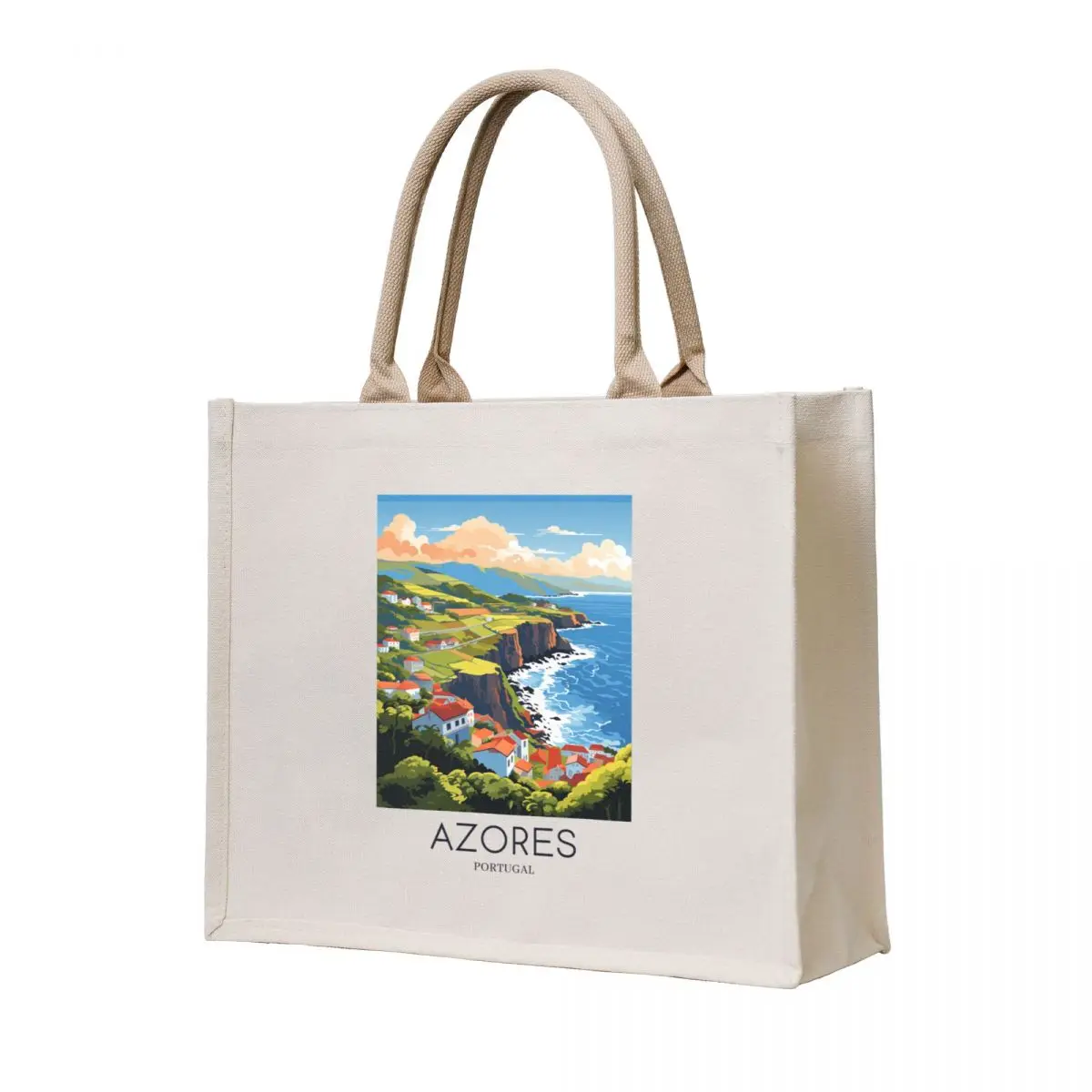 

A Pop Art Travel Print of Azores - Portugal Tote Bag Large bags for women handbag Beach bag