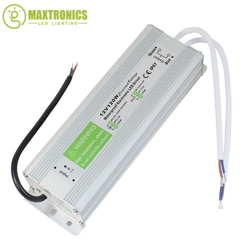 

12V 120W Waterproof Electronic LED Driver Transformer Power Supply AC to DC Switch for 3528 5050 LED Strip light Free shipping