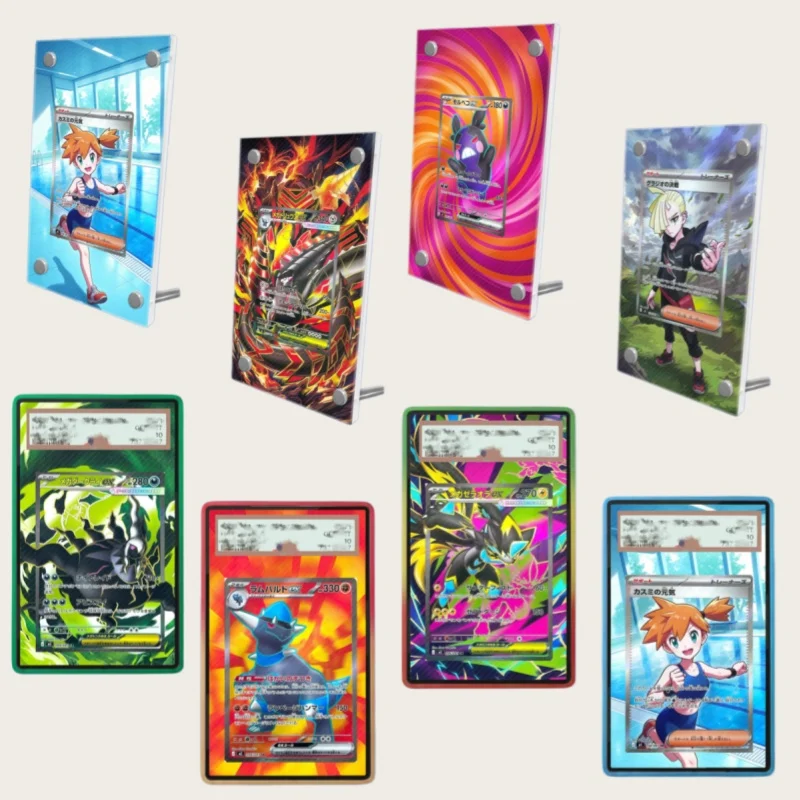 Ptcg Shiny Rayquaza Gladion Excadrill Mega Zekrom Anime Card Extended Art Acrylic Diy Display Case Collection Card Display Rack