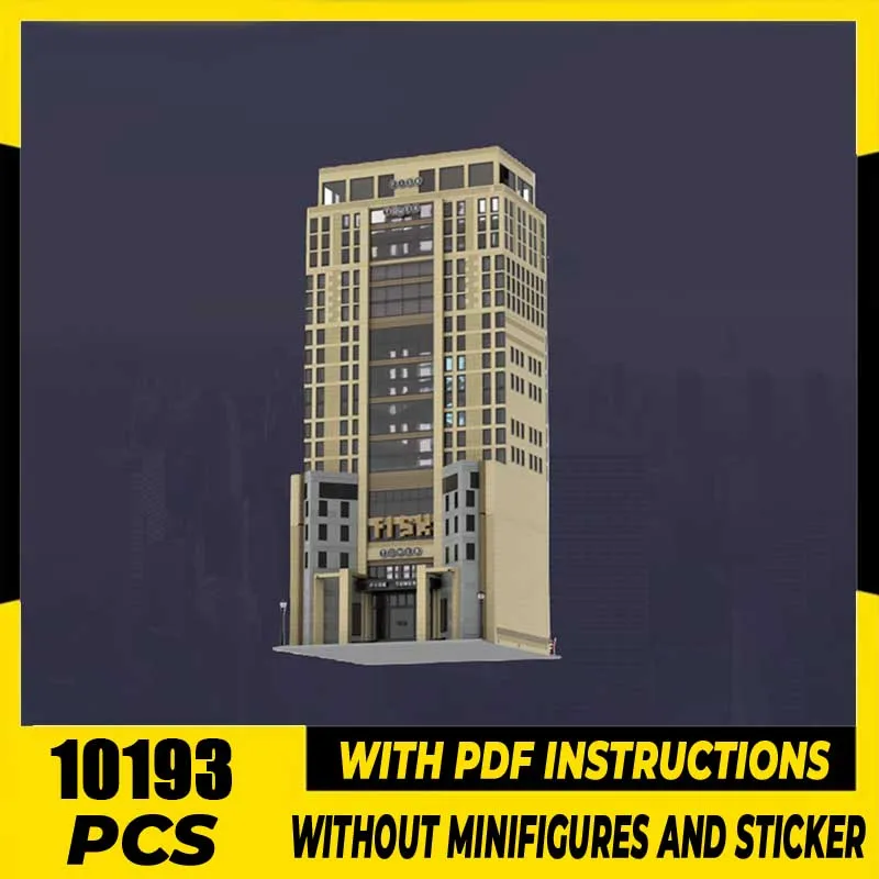 

City Street View Moc Building Blocks Modular Fisk Tower Model Technology Bricks Famous Sence DIY Assembly Holiday Toy Set Gifts