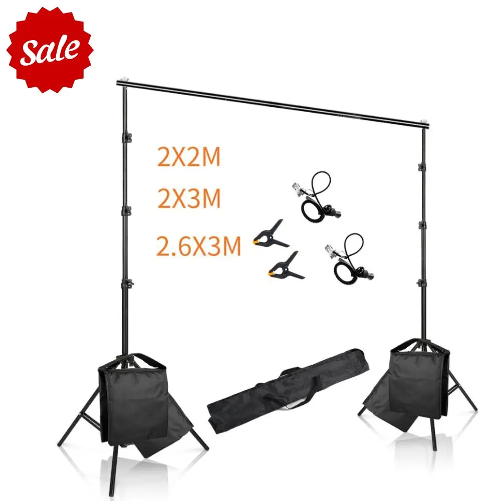 SH 2.6x3M/8.5x10ft Photo Frame Studio Backdrop Background Stand, Adjustable Telescopic Background Support System with Carry Bag