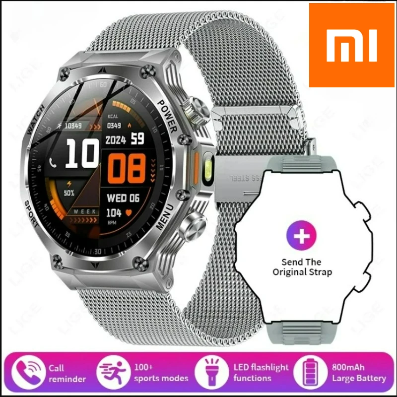 

Новые мужские умные часы Xiaomi, Bluetooth-вызовы, 800 мАч, большая батарея, пульс, кислород в крови, здоровье, умные часы 2025 для Android IOS