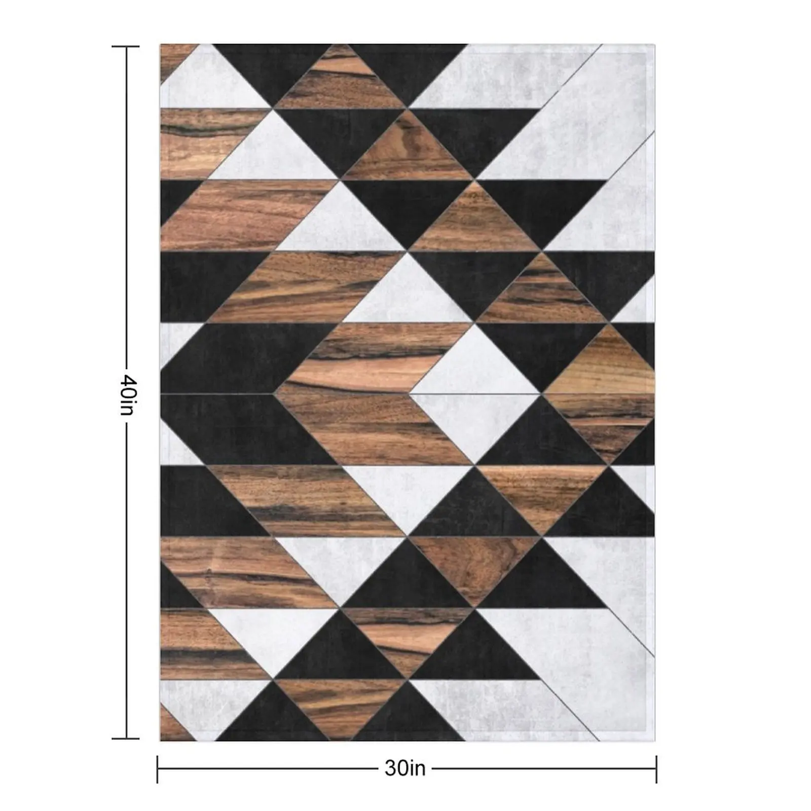 Urban Tribal Pattern No.9 - Aztec - Concrete and Wood Throw Blanket Shaggy Giant Sofa Bed Fashionable Cute Furry Blankets