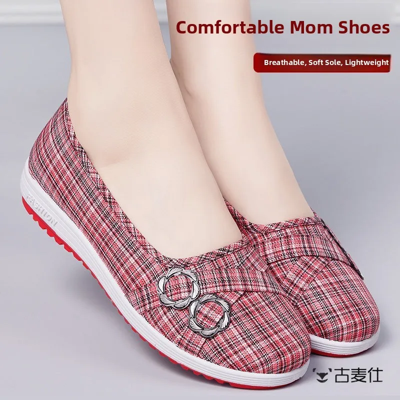 Beijing Ladies Cloth Shoes Comfortable Slip-On Anti-Slip Soft Bottom Cow Tendon Bottom Traditional Chinese Style Footwear