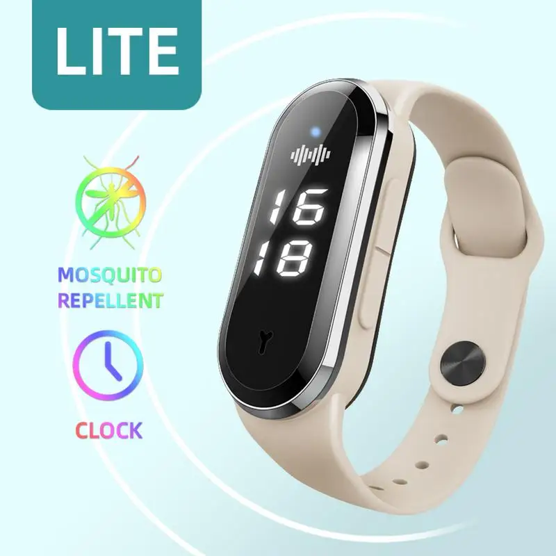 Ultrasonic Mosquitoes Repeller Bracelet Anti Bite Wristband Long-last Protection USB Charging Smart Prevent Wrist Watch Indoor