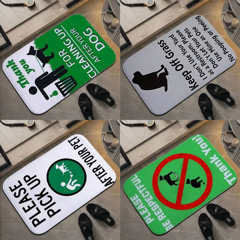 

Please Clear Dog Poop Warning Metal Tin Signs Park Floor Mat Printed Large Carpets Room And Bedroom Carpets Bathroom Anti Slip