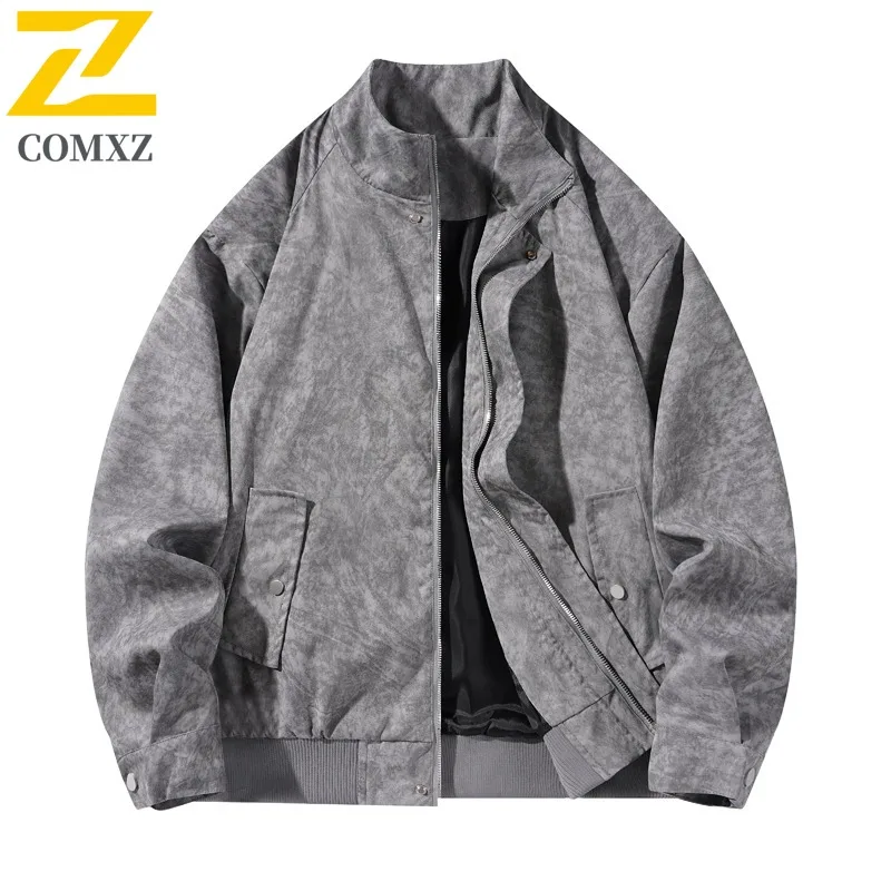 سترة شتوية جديدة للرجال من COMXZ سميكة للعمل في الهواء الطلق مقاومة للرياح سترة دافئة عالية الجودة بياقة واقفة ملابس بتصميم لون نقي #2