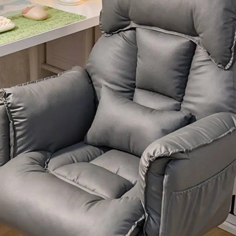 Massaggiatore regolabile Sedia da ufficio Ruote per piedi per ragazza grigia Sedia per computer di design Braccio rilassante Bianco Bureau Stoel Mobili per ufficio