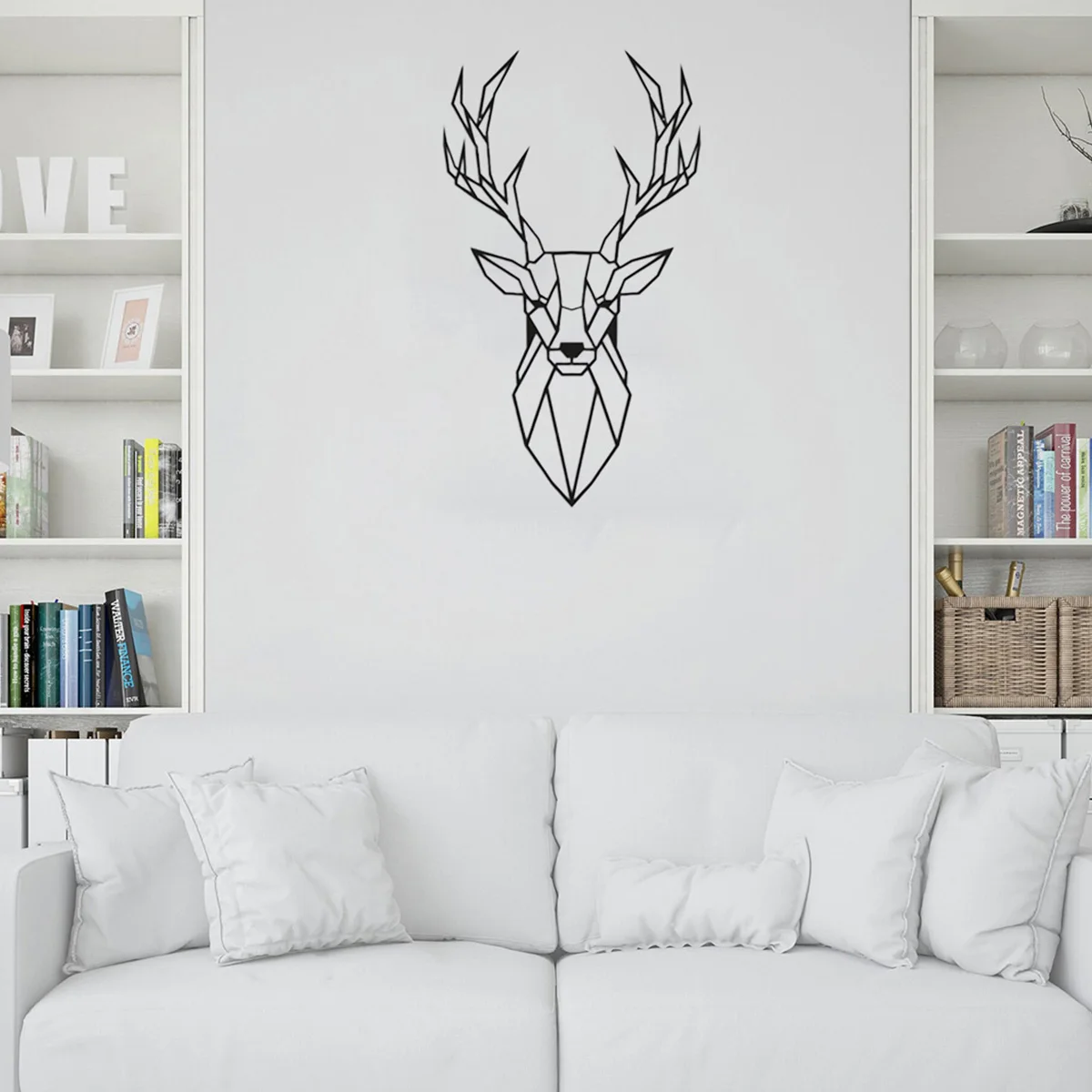 Deer head animal metal wall decorations iron wall sculpture home hanging decorations for living room office