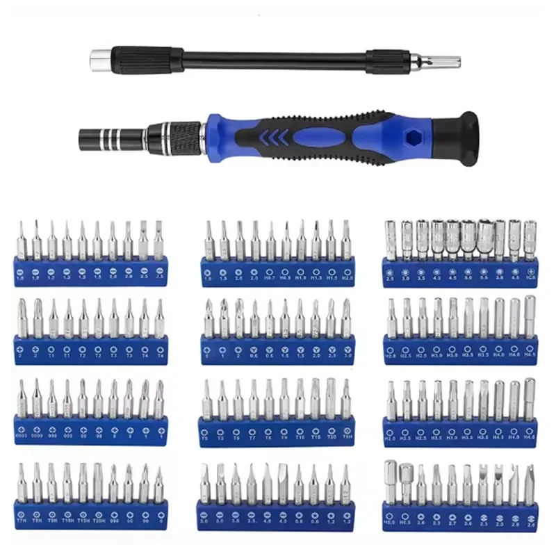 Set di cacciaviti 142 in 1 Testa multi-angolo per lotto Parola a croce Fiore di pruno Cacciavite esagonale Strumento di riparazione per laptop per telefono cellulare
