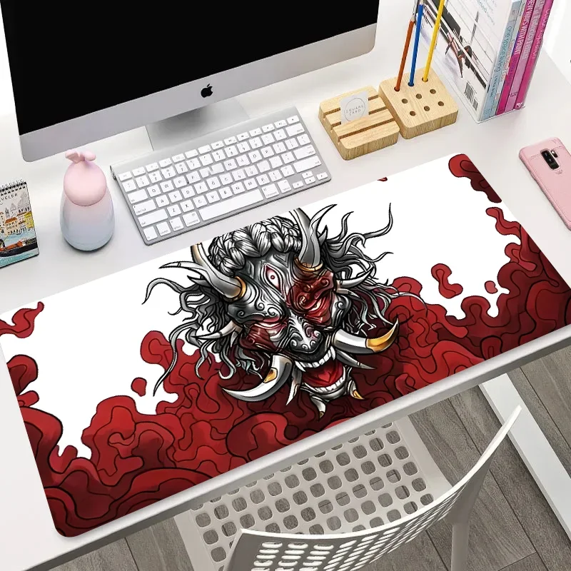 Japan Ghost Mouse Pad Anime Aesthetic Rug Office Carpet Desk Mat 400x900 Gaming Mousepad Gamer Accessories Table Cushion Playmat