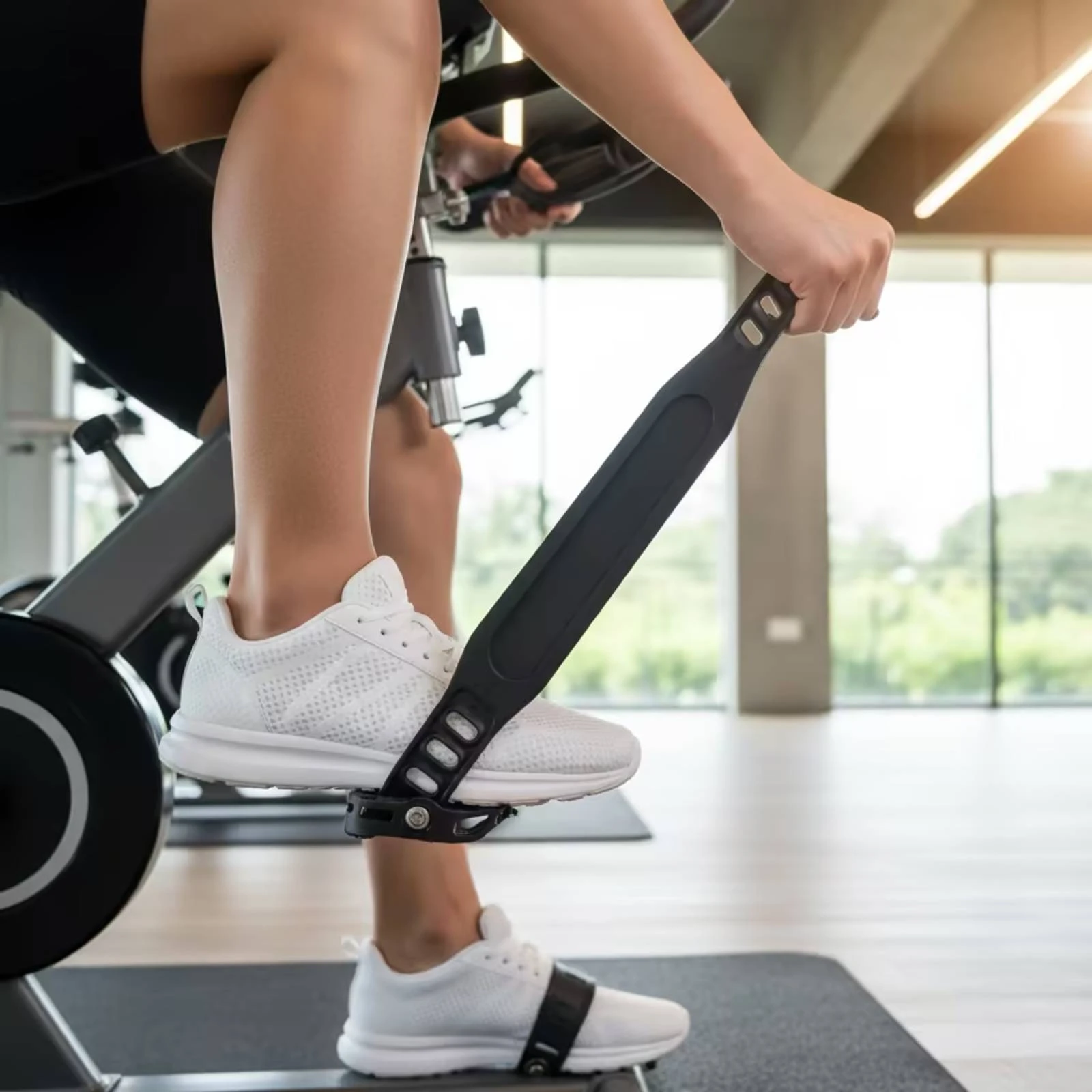 Exercise Bike Pedals Straps Adjustable Easy to Install Hardware Stable Comfortable for Indoor Cycling Home Gym