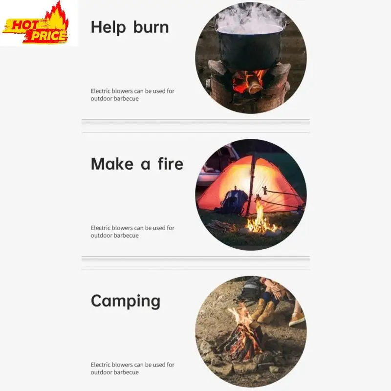 مروحة الشواء منفاخ الهواء المحمولة مروحة الهواء الشواء 12 فولت مروحة محمولة خفيفة الوزن الولايات المتحدة/الاتحاد الأوروبي #4