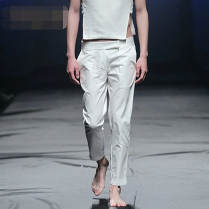 Men's Harun Pants Spring And Autumn New British Slim Youth Vitality Wedding Party Casual Large Size Nine Points Pants