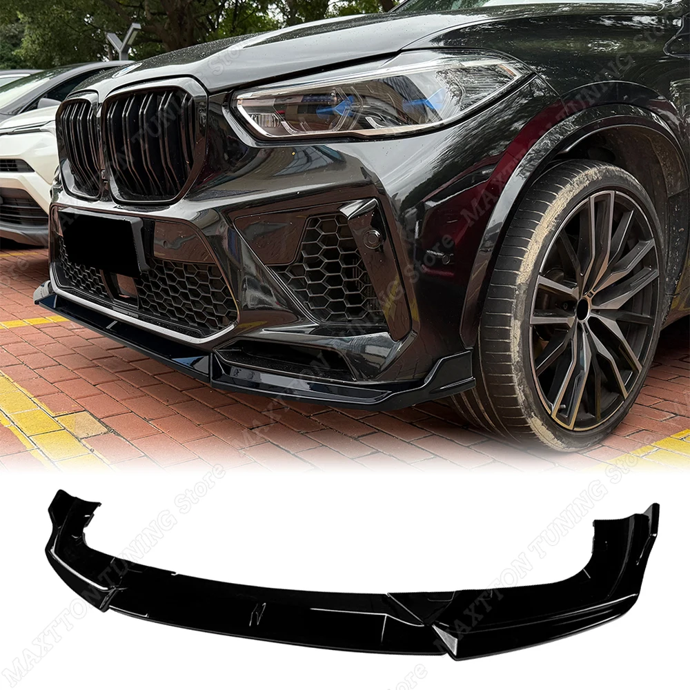 

Для BMW X5M F95 X5M Competition 2020-2023 Pre-Lci глянцевый черный передний бампер, диффузор для губ, спойлер, разделитель, защита для подбородка, комплект кузова