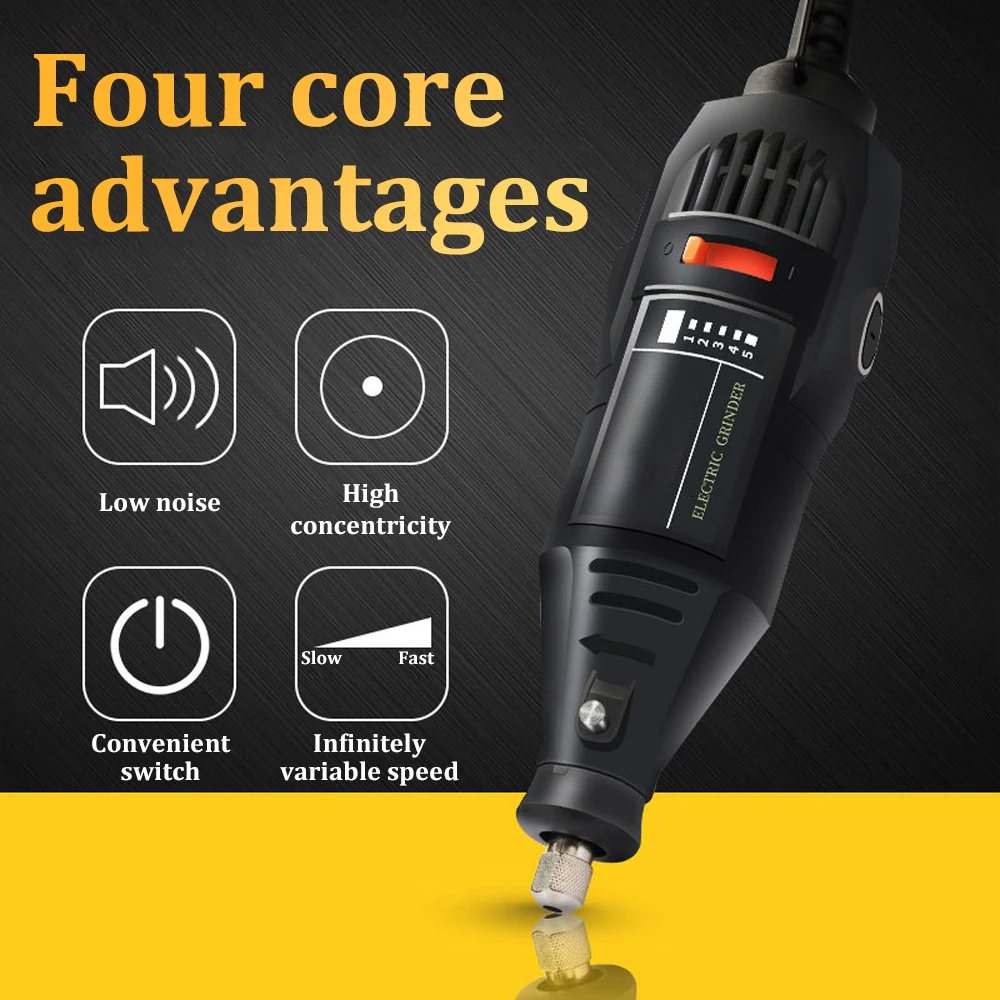 Imagem -03 - Mini Broca Elétrica Moagem Conjunto de Ferramentas Moedor Rotativo Corte Versátil Polimento Lixadeira Kit de Ferramentas Bits Potência 180w