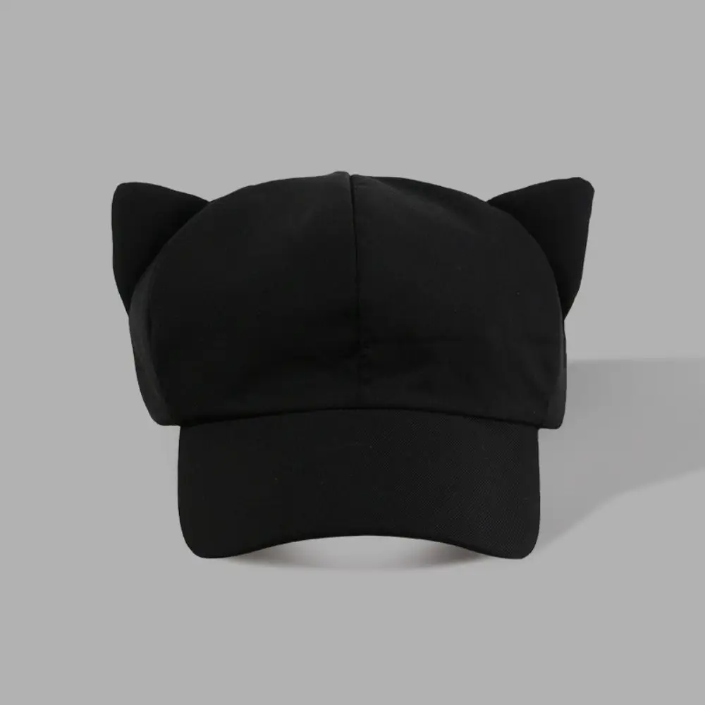 

Lovely Korean Y2k Cat Ear Hat Casual Solid Color Women's Baseball Hat Outdoor Sunscreen Peaked Cap Girl