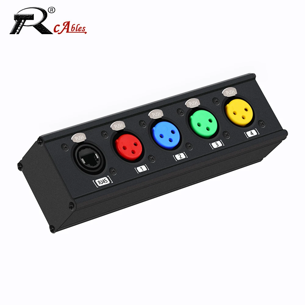 

4-канальный 3-контактный XLR-разъем (женский) на RJ45 Ethercon, адаптер для подключения через Cat5 Ethernet для сценического звука, освещения и студий звукозаписи