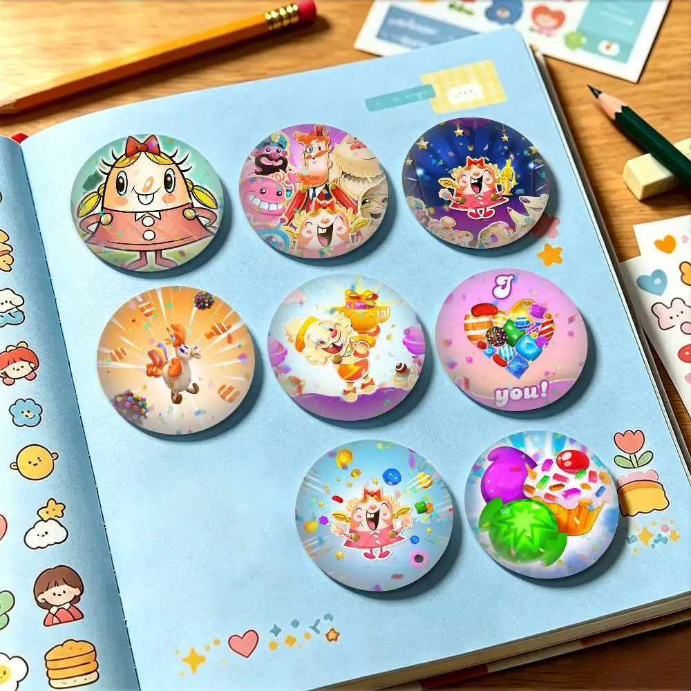 Game C-Candy Crush Saga 25 32 44 58 75mm Badges Personalized Round Brooches Pins Accessory Gift