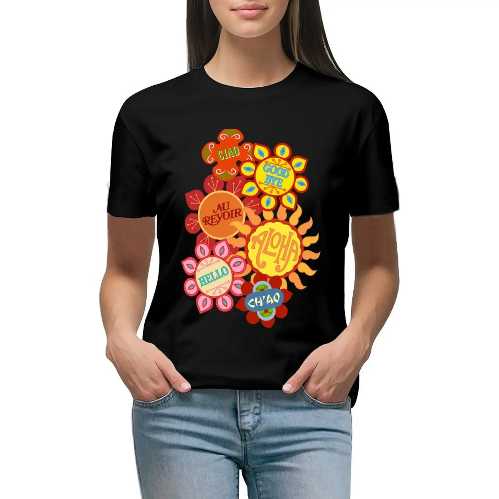 

It's a Small World Flowers (original) T-Shirt sports fans vintage clothes Aesthetic clothing Women's cotton t-shirt