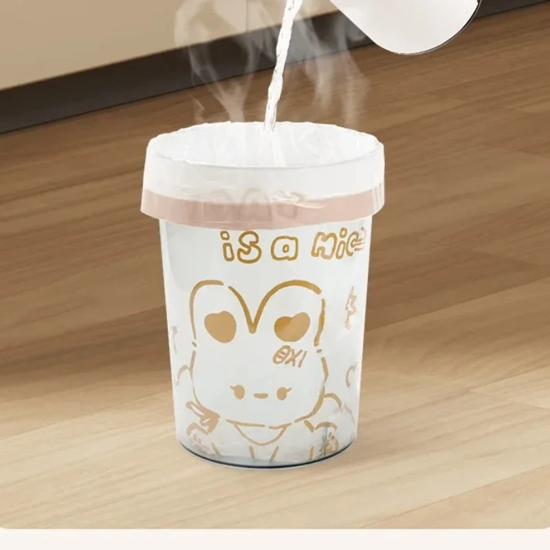 100 قطعة كيس قمامة برباط مطبوع عليه رسوم كرتونية ، كيس قمامة منزلي للاستعمال مرة واحدة ، كيس قمامة لتخزين المطبخ