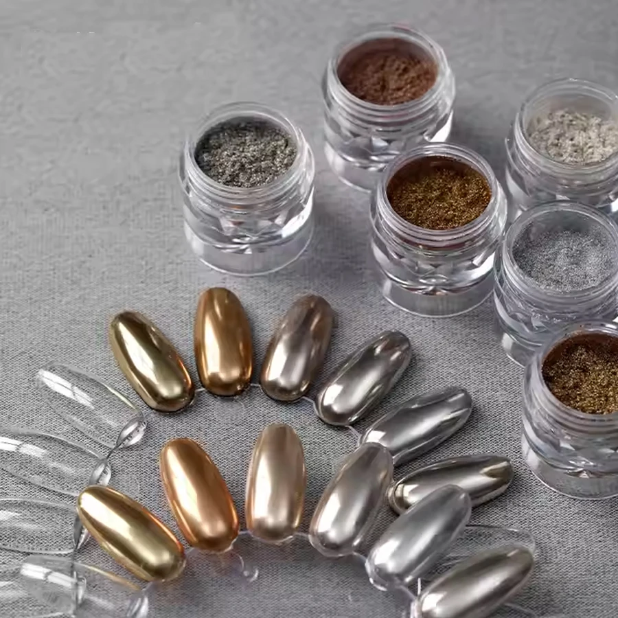 6-color mirror golden laser magic mirror powder nail dust mirror aurora powder retro gothic style nail powder