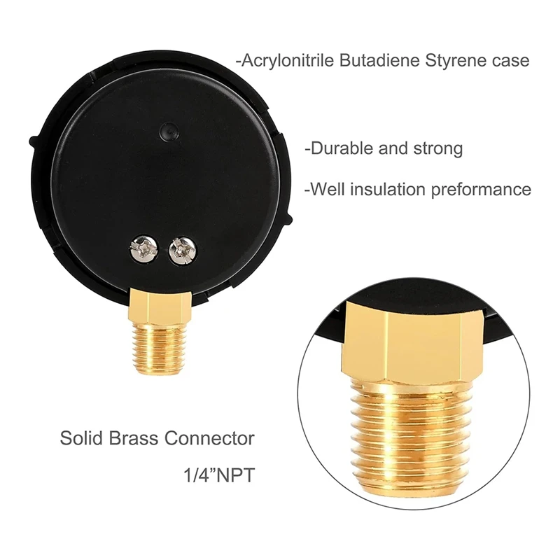 190058 Pressure Gauge 0-60 PSI,Start and Clean Filter Water Pressure Gauge with 1/4 Inch NPT Bottom Mount Swimming Pool-AD23