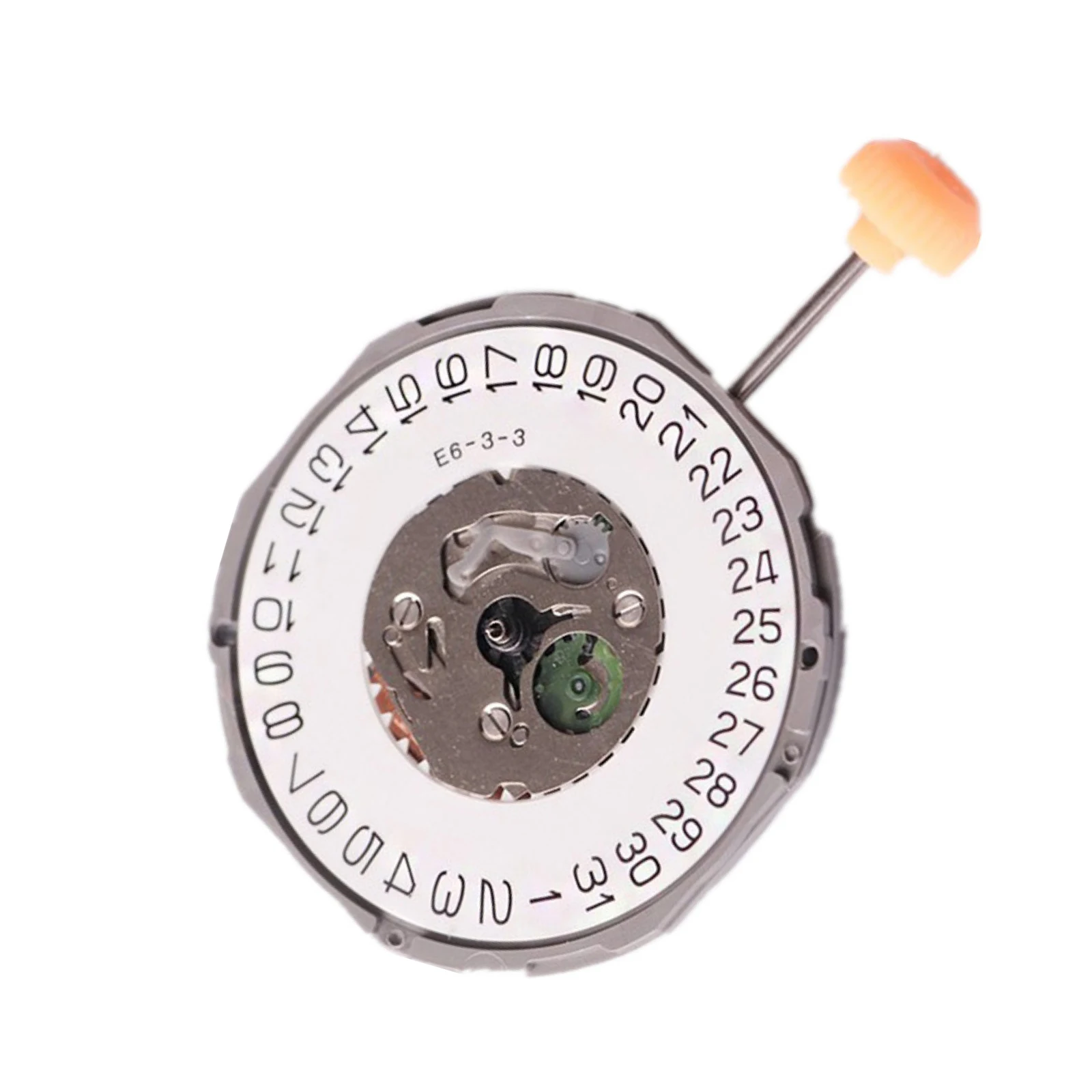 Movimiento de Reloj de Cuarzo de 3 Manecillas con Fecha a las 3 o 6 en Punto para Movimiento de Cuarzo Miyota 1M12 con Eje de Ajuste, Pies de Esfera a las 5:00 y 11:00