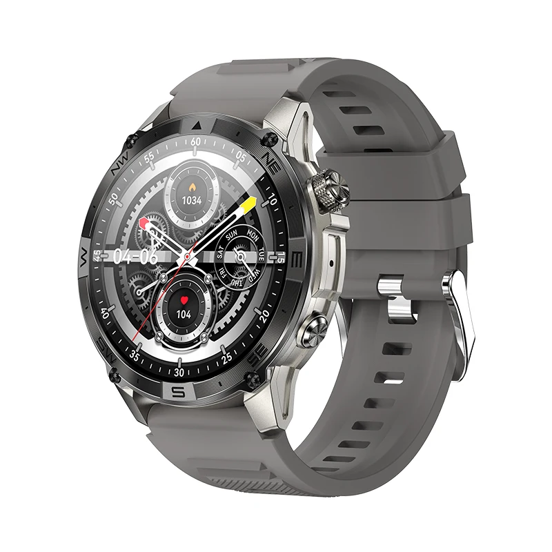 HK08 2024 New Arrival Outdoor Built-in GPS Smart Watch 1.43'' Screen Sports Style Compass BT Calling iOS Compatibility