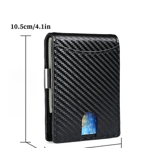 Men's carbon carbon holder, simple microfiber wallet, new, 2024 10 Main Sales Men's Wallet - №10
