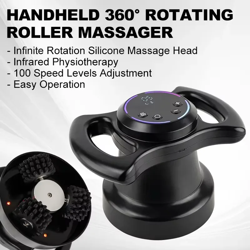 New Handheld 360 Degree Vibration Massager Inner Roller for Fat Reduction Muscle Relaxation Body Sculpting Fitness Device