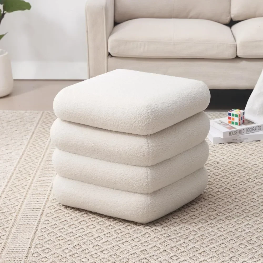 

Footstool There is storage space available No assembly required 18.9"Dx18.9" x181"H white Small Corner Furniture Footstool