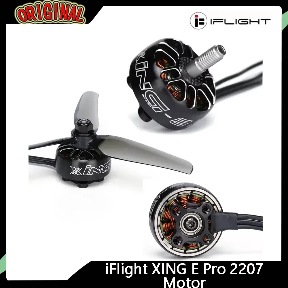 

iFlight XING E Pro 2207 Высокопроизводительный бесщеточный двигатель 1800KV (6S) 2450/2750KV (4S) для 5-дюймовых гоночных дронов RC FPV